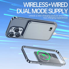 Portable External Magnetic Magsafe Thin Wireless Power Bank Charger for iPhone, Android and iwatch Airpods